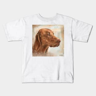 Painting of a Hungarian Vizsla from the Side Kids T-Shirt